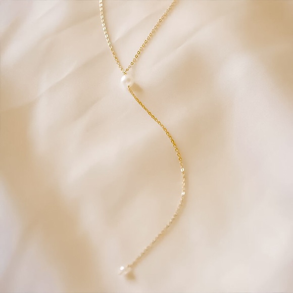 🔵𝟲𝟱%𝗢𝗙𝗙 𝗯𝘂𝗻𝗱𝗹𝗲𝘀 𝟯+🔵 NEW Delicate Pearl Drop Stainless Steel Necklace - Picture 8 of 14